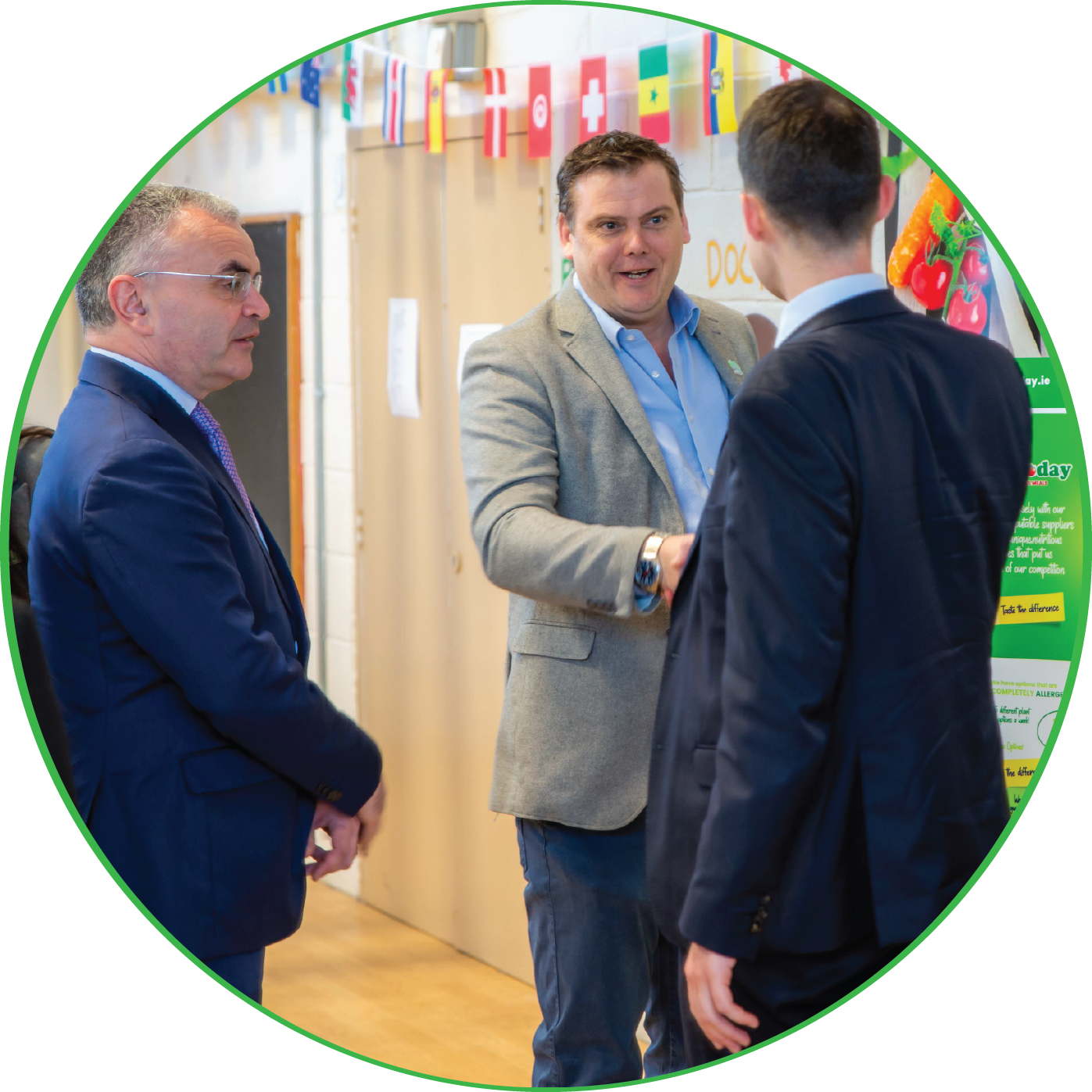 Freshtoday Midlands Managing Director Richie Nangle meeting with the minister of social protection, Dara Calleary