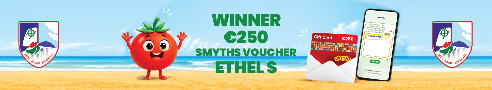 Freshtoday Midlands summer competition banner — win a €250 Smyths Toys voucher by entering SUMMER WINNER in the app